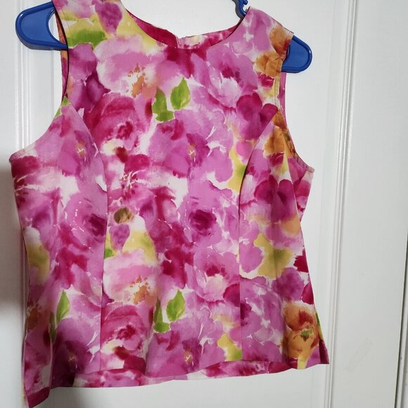 Courtenay vintage sleeveless floral print multicolored top 12P - Picture 1 of 6